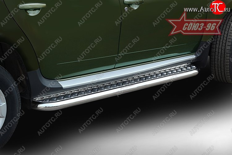 15 614 р. Защита порогов с листом Souz-96 (d60). Renault Duster HS рестайлинг (2015-2021)  с доставкой в г. Кемерово