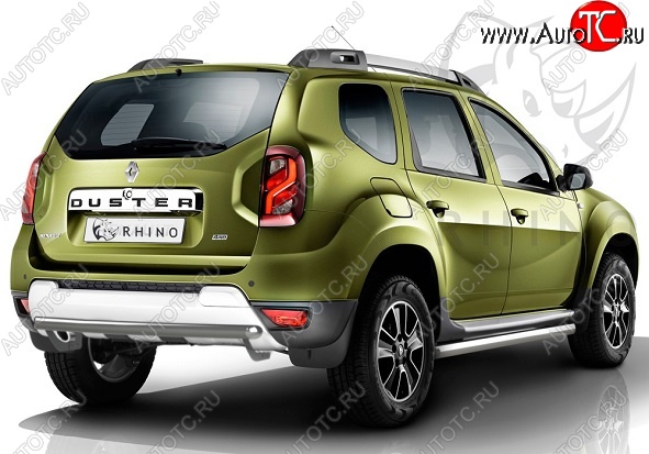 18 299 р. Защита заднего бампера (Ø63 мм, нержавейка) SLITKOFF  Renault Duster  HS (2015-2021) рестайлинг  с доставкой в г. Кемерово