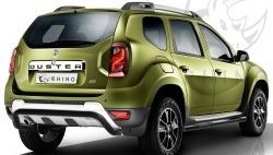 Защита заднего бампера (Ø63 мм волна под машину, нержавейка) SLITKOFF Renault (Рено) Duster (Дастер)  HS (2015-2021) HS рестайлинг ()