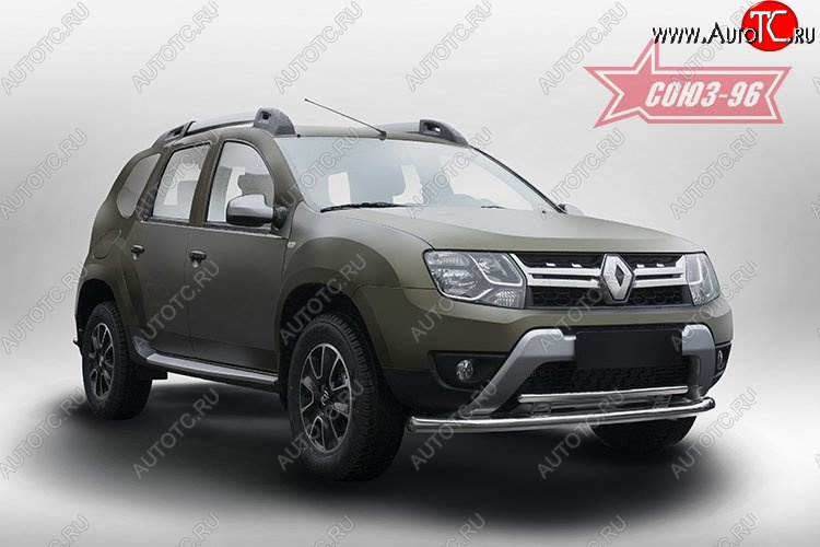 15 659 р. Защита переднего бампера двойная Souz-96 (d60/42).  Renault Duster  HS (2015-2021) рестайлинг  с доставкой в г. Кемерово