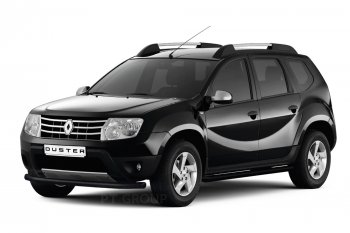 7 249 р. Защита порогов вогнутая из трубы Ø63 Petroil Tuning  Nissan Terrano  D10 (2013-2022), Renault Duster  HS (2010-2021) (шагрень ППК)  с доставкой в г. Кемерово. Увеличить фотографию 2