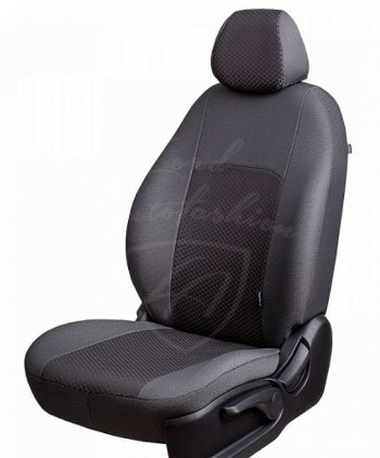 Чехлы для сидений Lord Autofashion Дублин (жаккард, 60/40) Renault Duster HS рестайлинг (2015-2021) (Оникс серый, вставка Сеул серый)