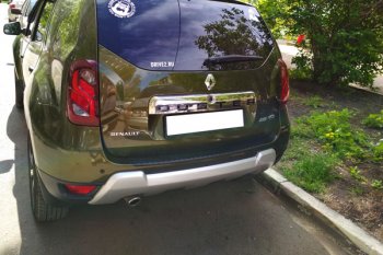 899 р. Защитная накладка заднего бампера Тюн-Авто  Renault Duster  HS (2010-2021) дорестайлинг, рестайлинг  с доставкой в г. Кемерово. Увеличить фотографию 2