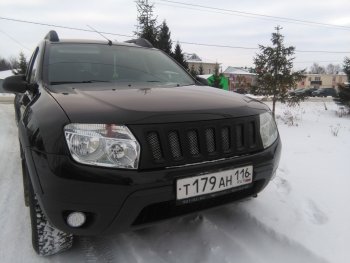 3 299 р. Решётка радиатора Sport  Renault Duster  HS (2010-2021) дорестайлинг, рестайлинг (Неокрашенная)  с доставкой в г. Кемерово. Увеличить фотографию 7