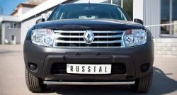 Одинарная защита переднего бампера диаметром 42 мм (4x2) SLITKOFF Renault Duster  HS (2010-2015) дорестайлинг