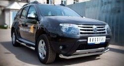 14 499 р. Одинарная защита переднего бампера диаметром 63 мм (4x4) SLITKOFF  Renault Duster  HS (2010-2015) дорестайлинг  с доставкой в г. Кемерово. Увеличить фотографию 3
