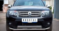 Одинарная защита переднего бампера диаметром 63 мм (4x4) SLITKOFF Renault Duster  HS (2010-2015) дорестайлинг