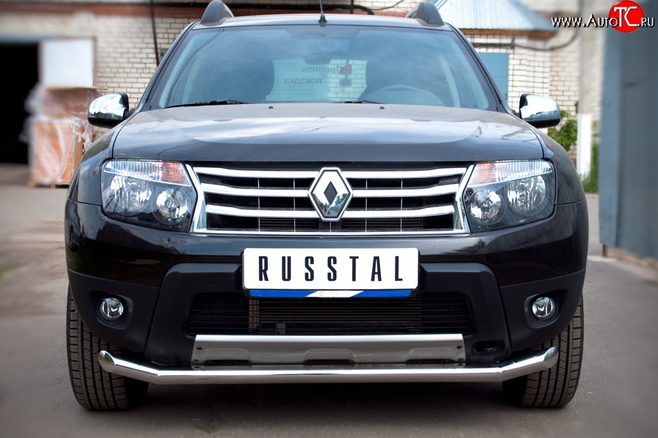 14 499 р. Одинарная защита переднего бампера диаметром 63 мм (4x4) SLITKOFF  Renault Duster  HS (2010-2015) дорестайлинг  с доставкой в г. Кемерово