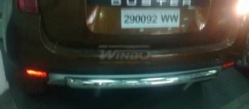 7 899 р. Защита заднего бампера WINBO (Ø63 мм, нержавейка)  Renault Duster  HS (2010-2015) дорестайлинг (Комплектация 4х2)  с доставкой в г. Кемерово. Увеличить фотографию 1