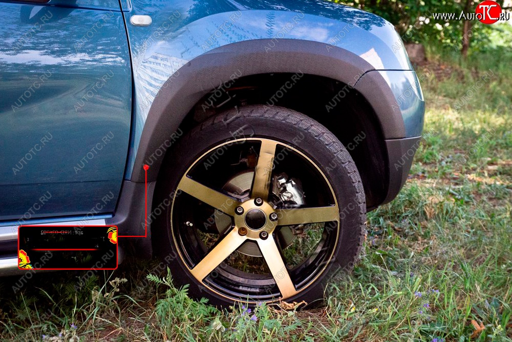 1 719 р. Накладка арки RA (передняя правая) Renault Duster HS дорестайлинг (2010-2015) (Поверхность шагрень)  с доставкой в г. Кемерово