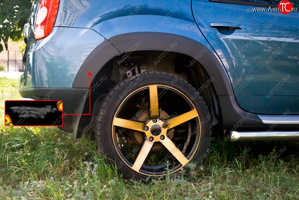 1 789 р. Накладка арки RA (задняя правая) Renault Duster HS дорестайлинг (2010-2015) (Поверхность шагрень)  с доставкой в г. Кемерово