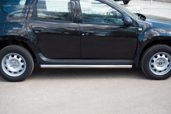 19 549 р. Защита порогов SLITKOFF труба d63  Renault Duster  HS (2010-2015) дорестайлинг  с доставкой в г. Кемерово. Увеличить фотографию 2
