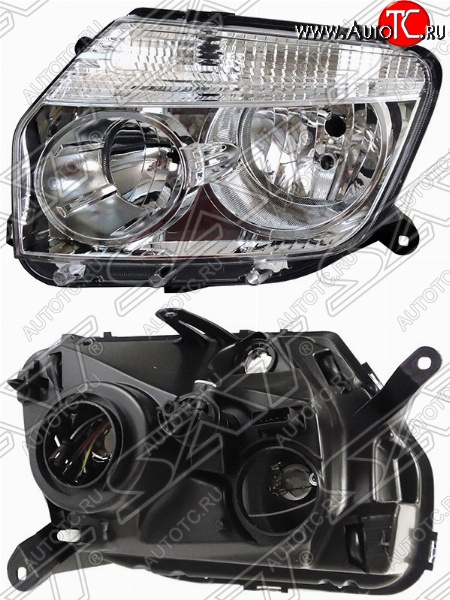 3 089 р. Левая фара передняя SAT (хром) Renault Duster HS дорестайлинг (2010-2015)  с доставкой в г. Кемерово