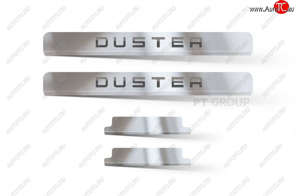 2 499 р. Пороги накладки в проем дверей Petroil Tuning  Renault Duster  HS (2010-2021) дорестайлинг, рестайлинг (Нержавейка)  с доставкой в г. Кемерово