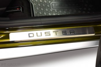2 499 р. Пороги накладки в проем дверей Petroil Tuning  Renault Duster  HS (2010-2021) дорестайлинг, рестайлинг (Нержавейка)  с доставкой в г. Кемерово. Увеличить фотографию 4