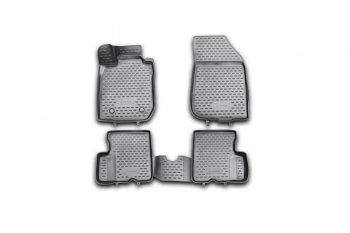 Комплект ковриков в салон Element 4 шт. (полиуретан, 2WD) Renault Duster HS дорестайлинг (2010-2015) (Цвет: черный)