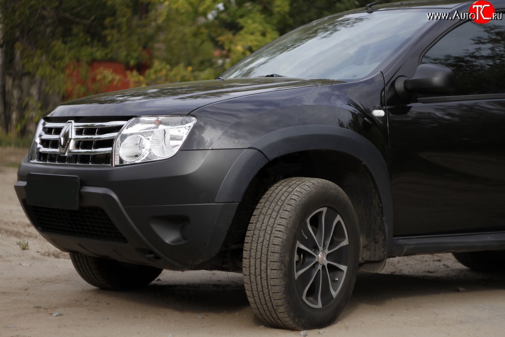7 649 р. Накладки арок RA (комплект) Renault Duster HS дорестайлинг (2010-2015) (Поверхность шагрень)  с доставкой в г. Кемерово