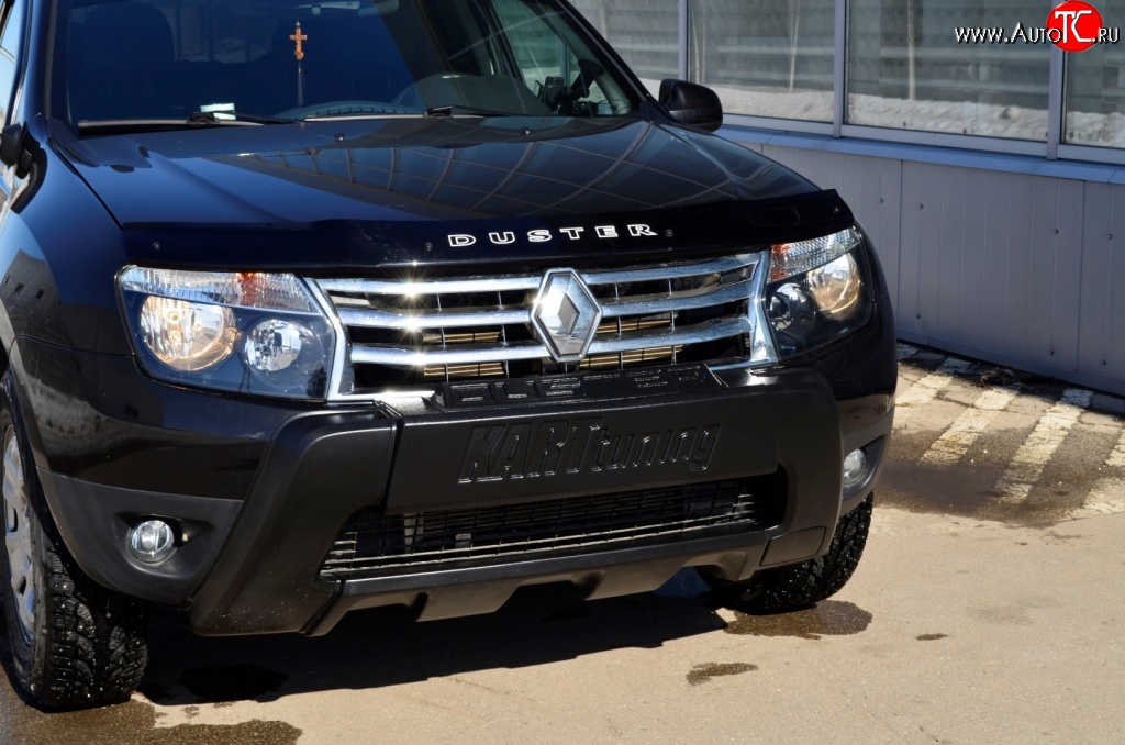 8 549 р. Накладка-кенгурятник Kart RS Renault Duster HS дорестайлинг (2010-2015) (Неокрашенная)  с доставкой в г. Кемерово