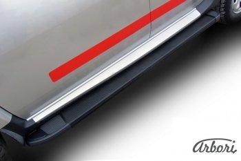 11 609 р. Порожки для ног Arbori Optima Black Renault Duster HS дорестайлинг (2010-2015)  с доставкой в г. Кемерово. Увеличить фотографию 2