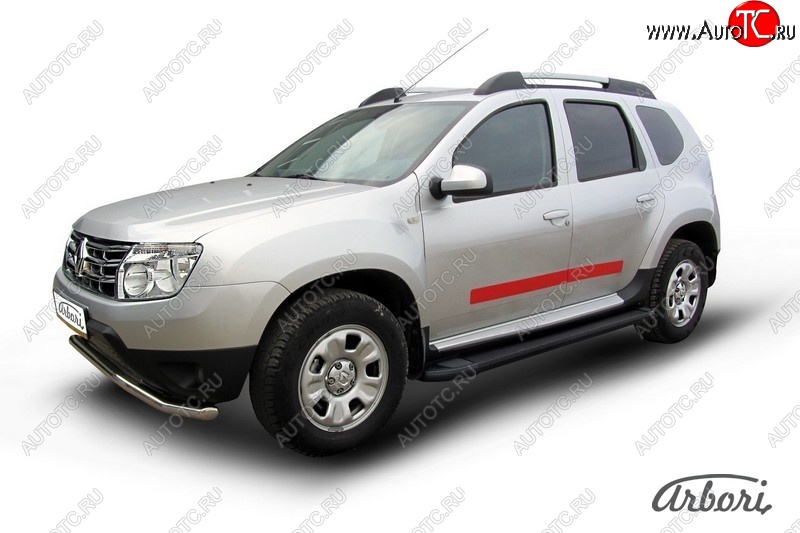 11 609 р. Порожки для ног Arbori Optima Black Renault Duster HS дорестайлинг (2010-2015)  с доставкой в г. Кемерово