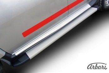 20 549 р. Порожки для ног Arbori Optima Silver  Renault Duster  HS (2010-2015) дорестайлинг  с доставкой в г. Кемерово. Увеличить фотографию 2