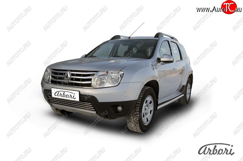 14 759 р. Защита штатных порогов Arbori (нержавейка, d57 mm). Renault Duster HS дорестайлинг (2010-2015)  с доставкой в г. Кемерово