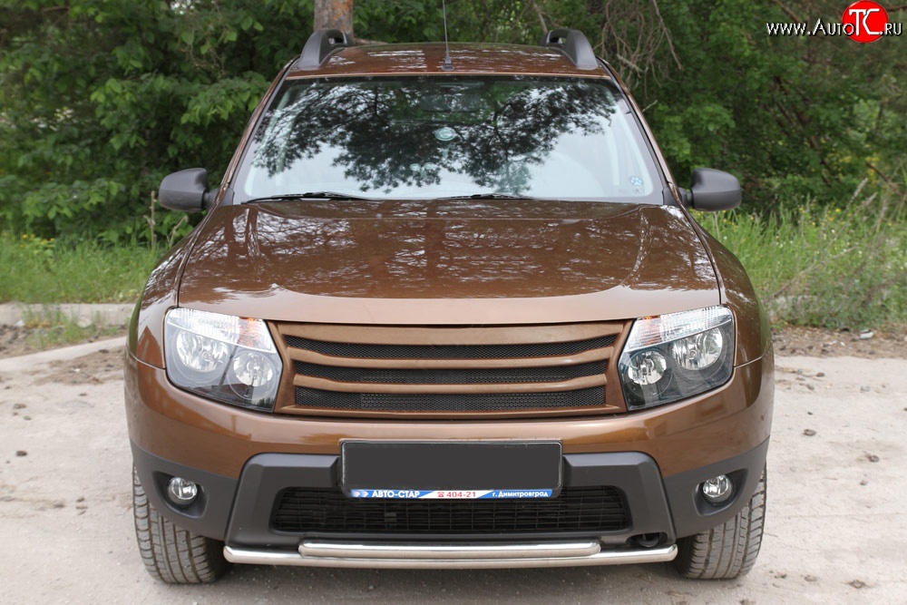 5 399 р. Решётка радиатора RA Renault Duster HS рестайлинг (2015-2021) (Неокрашенная)  с доставкой в г. Кемерово