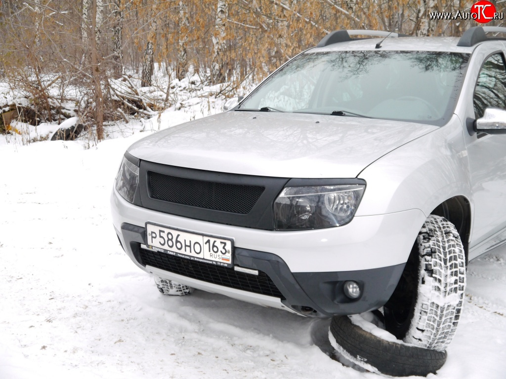 899 р. Реснички на фары DM-Style  Renault Duster  HS (2010-2021) дорестайлинг, рестайлинг (Неокрашенные)  с доставкой в г. Кемерово