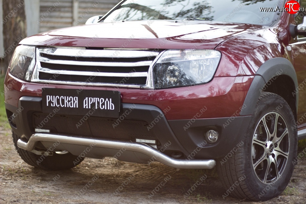 2 499 р. Защитная сетка решетки переднего бампера (c дхо и обвесом) РА  Renault Duster  HS (2010-2015) дорестайлинг  с доставкой в г. Кемерово