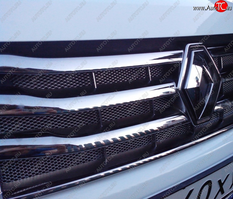 749 р. Защитная сетка решетки радиатора РА (черная) Renault Duster HS дорестайлинг (2010-2015)  с доставкой в г. Кемерово