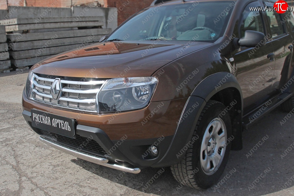 689 р. Защитная сетка решетки радиатора РА (металлик) Renault Duster HS дорестайлинг (2010-2015)  с доставкой в г. Кемерово