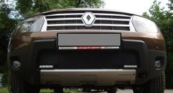 2 099 р. Сетка (с вырезами под ДХО) на бампер Russtal (черная) Renault Duster HS дорестайлинг (2010-2015)  с доставкой в г. Кемерово. Увеличить фотографию 3