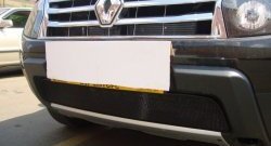 1 469 р. Сетка на бампер Russtal (хром) Renault Duster HS дорестайлинг (2010-2015)  с доставкой в г. Кемерово. Увеличить фотографию 2