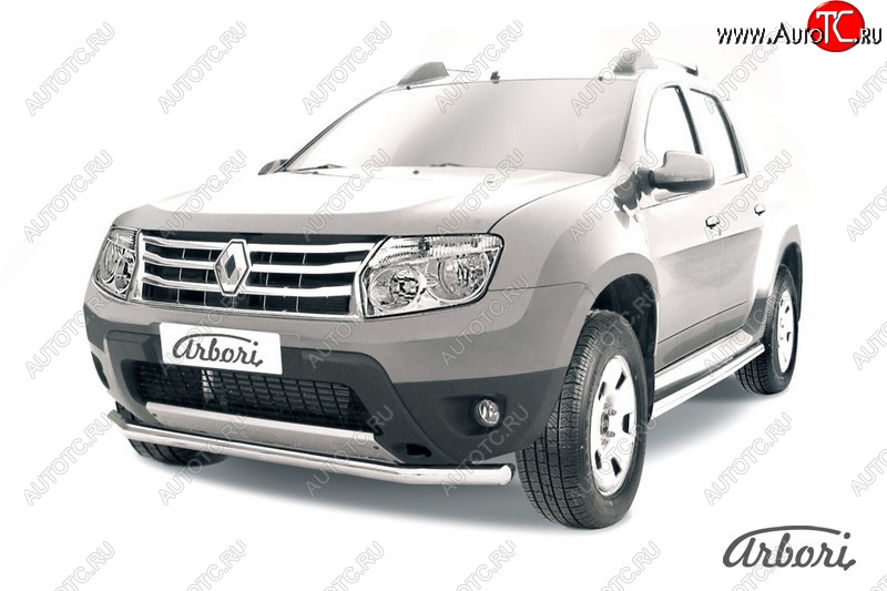 10 619 р. Защита переднего бампера Arbori  Renault Duster  HS (2010-2015) дорестайлинг  с доставкой в г. Кемерово