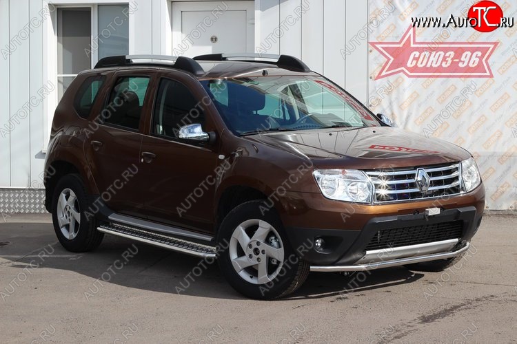 10 979 р. Защита переднего бампера одинарная Souz-96 (d42).  Renault Duster  HS (2010-2015) дорестайлинг  с доставкой в г. Кемерово