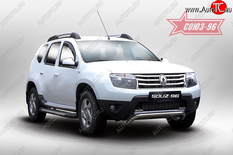 12 059 р. Защита переднего бампера одинарная Souz-96 (d60).  Renault Duster  HS (2010-2015) дорестайлинг  с доставкой в г. Кемерово