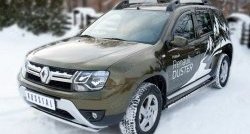 11 349 р. Защита переднего бампера (Ø42 мм волна, нержавейка) SLITKOFF  Renault Duster  HS (2015-2021) рестайлинг  с доставкой в г. Кемерово. Увеличить фотографию 4