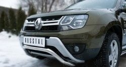 11 999 р. Защита переднего бампера (Ø63 мм волна, нержавейка) SLITKOFF  Renault Duster  HS (2015-2021) рестайлинг  с доставкой в г. Кемерово. Увеличить фотографию 2