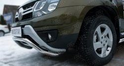 11 999 р. Защита переднего бампера (Ø63 мм волна, нержавейка) SLITKOFF  Renault Duster  HS (2015-2021) рестайлинг  с доставкой в г. Кемерово. Увеличить фотографию 3