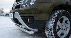 11 399 р. Одинарная защита переднего бампера диаметром 63 мм (рестайлинг) SLITKOFF  Renault Duster  HS (2010-2021) дорестайлинг, рестайлинг  с доставкой в г. Кемерово. Увеличить фотографию 3