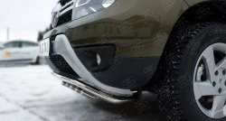 18 649 р. Защита переднего бампера (Ø42 мм с зубами, нержавейка) SLITKOFF  Renault Duster  HS (2010-2021) дорестайлинг, рестайлинг  с доставкой в г. Кемерово. Увеличить фотографию 4