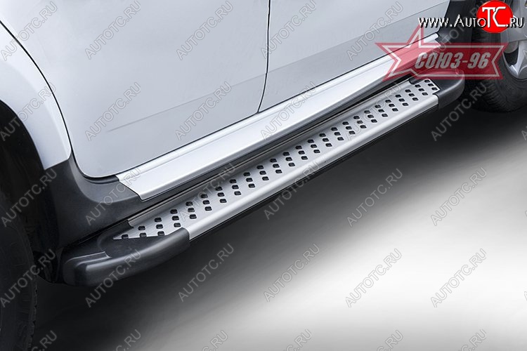 9 044 р. Пороги из алюминиевого профиля Souz-96 Renault Duster HS дорестайлинг (2010-2015)  с доставкой в г. Кемерово