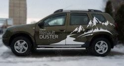 16 299 р. Защита порогов из круглой трубы диаметром 63 мм (рестайлинг) Russtal  Renault Duster  HS (2010-2015) дорестайлинг (Защита порогов с со скосами на торцах (вариант 1))  с доставкой в г. Кемерово. Увеличить фотографию 4