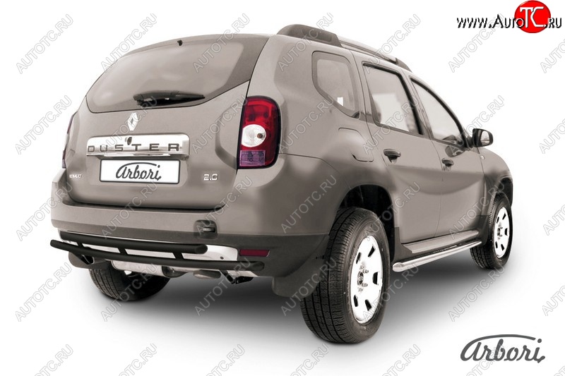 5 399 р. Защита заднего бампера Arbori Renault Duster HS дорестайлинг (2010-2015)  с доставкой в г. Кемерово