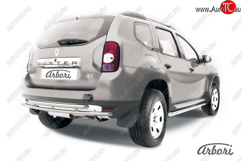 8 909 р. Защита заднего бампера Arbori  Renault Duster  HS (2010-2015) дорестайлинг  с доставкой в г. Кемерово