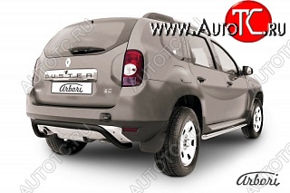 5 939 р. Защита заднего бампера Arbori Renault Duster HS дорестайлинг (2010-2015)  с доставкой в г. Кемерово