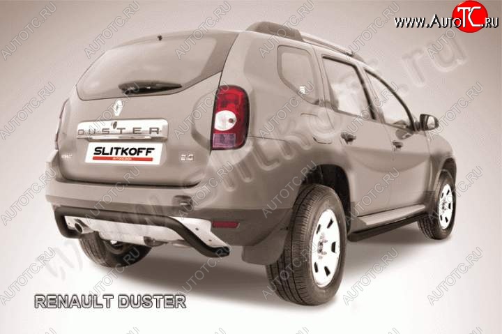 7 999 р. Защита задняя Slitkoff Renault Duster HS дорестайлинг (2010-2015) (Цвет: серебристый)  с доставкой в г. Кемерово