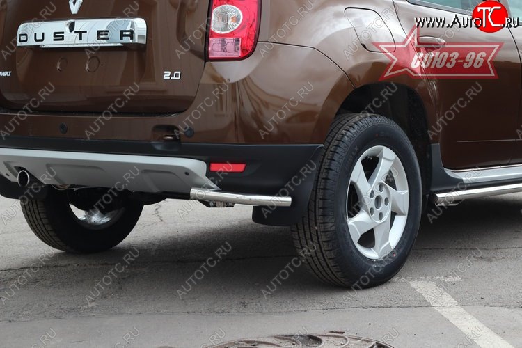 8 189 р. Защита заднего бампера из боковых уголков Souz-96 (d42) Renault Duster HS дорестайлинг (2010-2015)  с доставкой в г. Кемерово