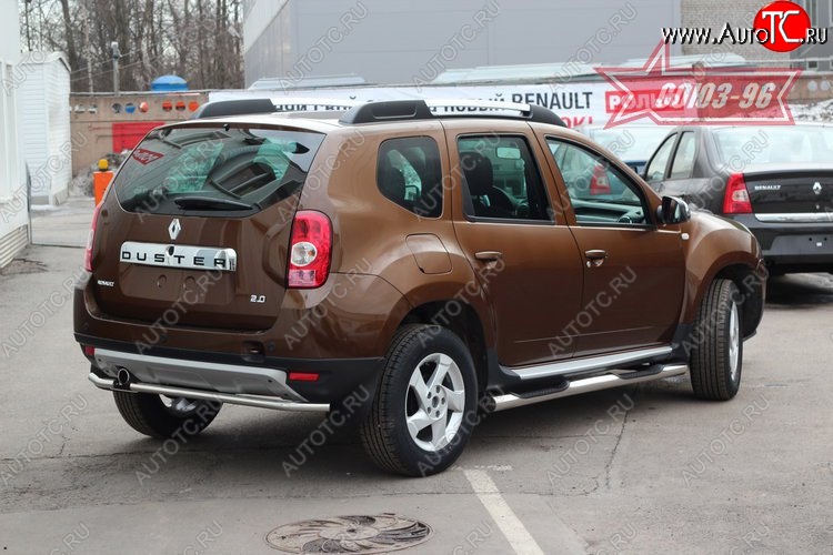 8 414 р. Защита заднего бампера Souz-96 (d42)  Renault Duster  HS (2010-2015) дорестайлинг  с доставкой в г. Кемерово
