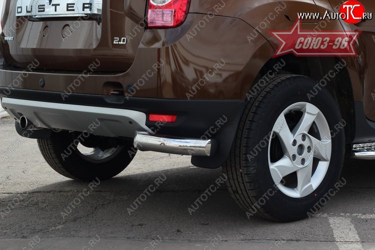 1 169 р. Защита заднего бампера из боковых уголков Souz-96 (d76) Renault Duster HS дорестайлинг (2010-2015)  с доставкой в г. Кемерово